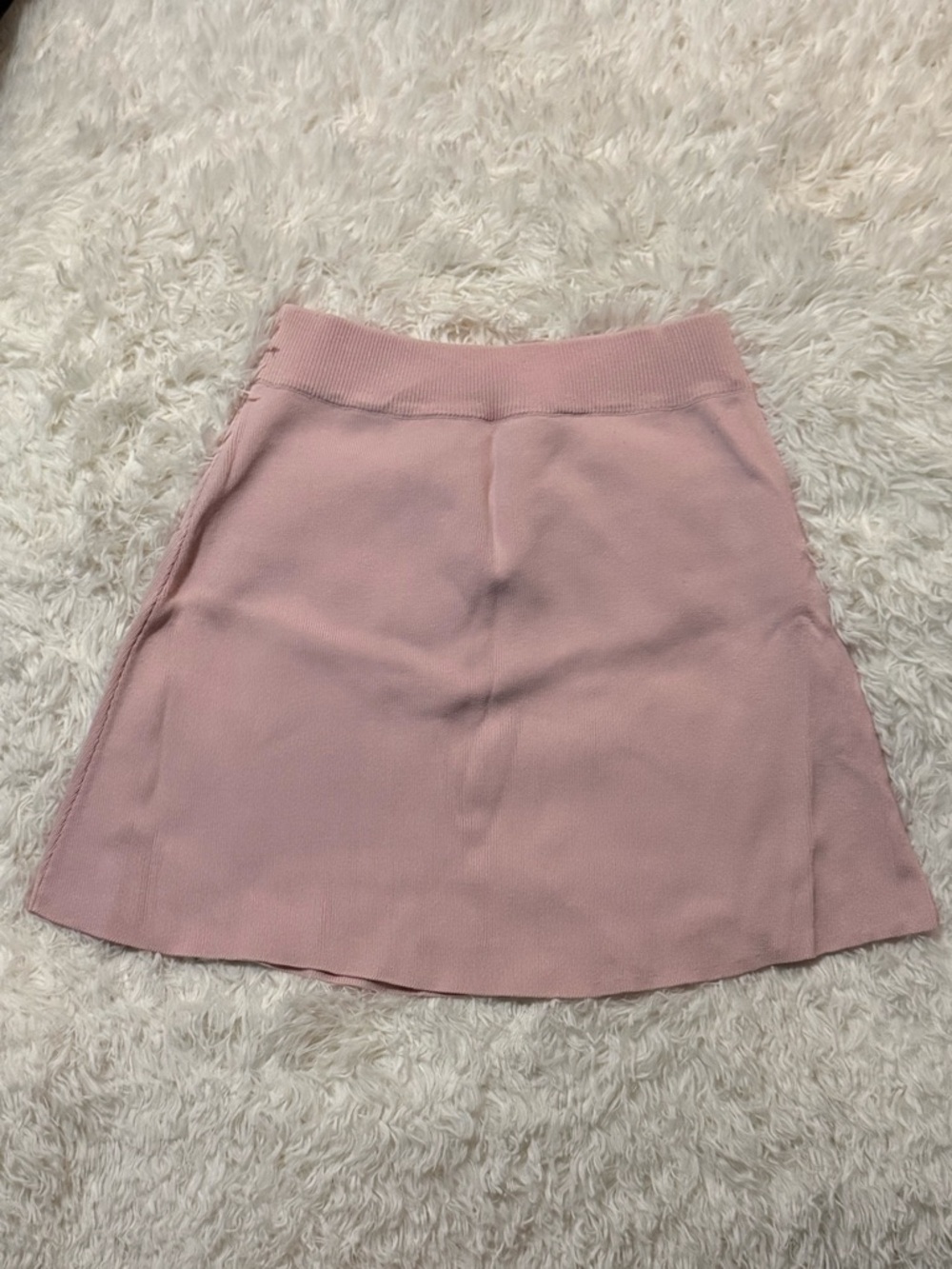 Zara Dusty Pink Knit A-Line Skirt
